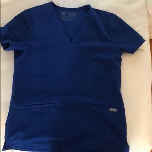 Figs XS Womens Winning Blue Scrub Top